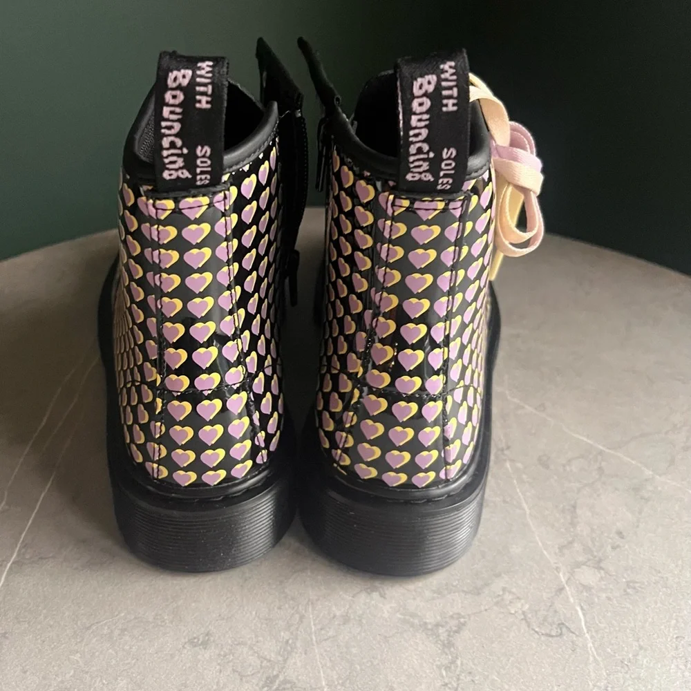 Dr Marten 1460 Patent Heart Overlay Boots Junior